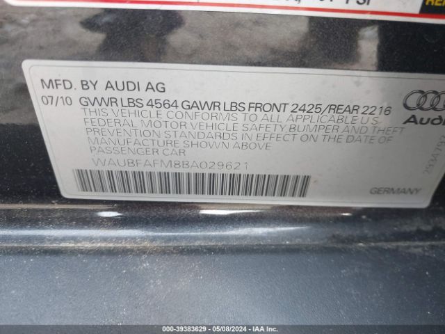 Photo 8 VIN: WAUBFAFM8BA029621 - AUDI A3 