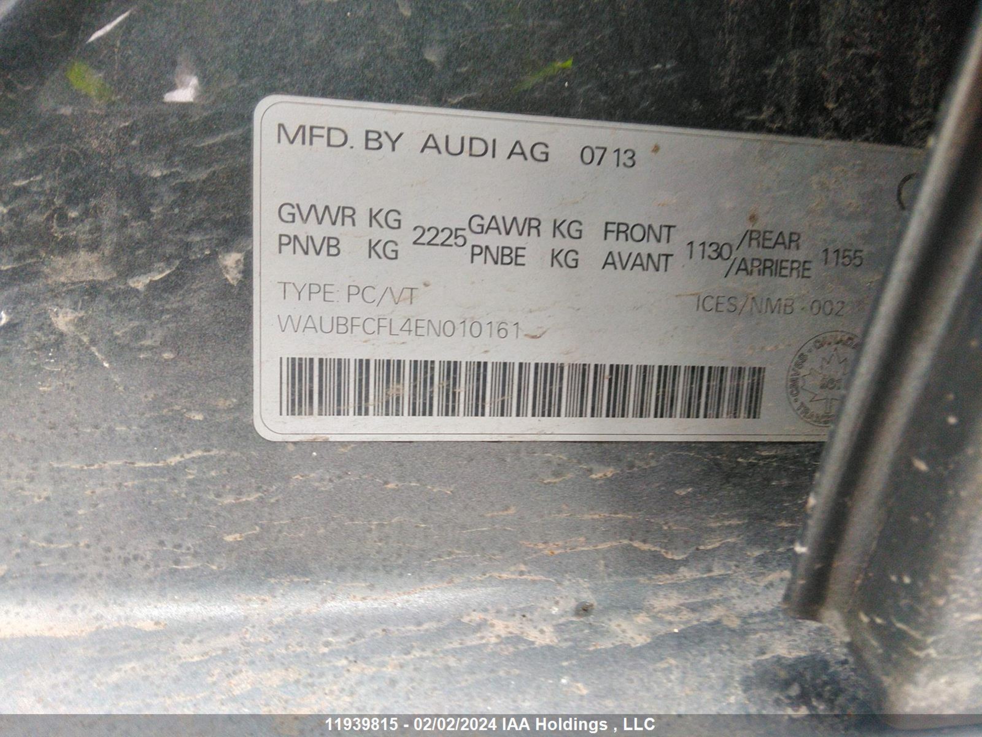 Photo 8 VIN: WAUBFCFL4EN010161 - AUDI A4 