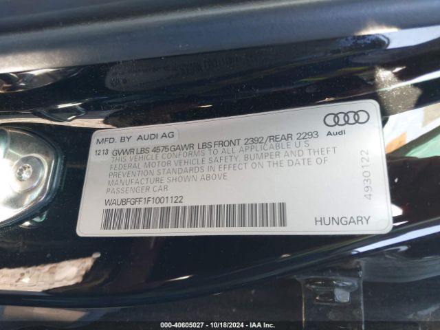 Photo 8 VIN: WAUBFGFF1F1001122 - AUDI S3 