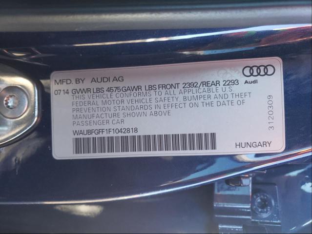 Photo 9 VIN: WAUBFGFF1F1042818 - AUDI A3 