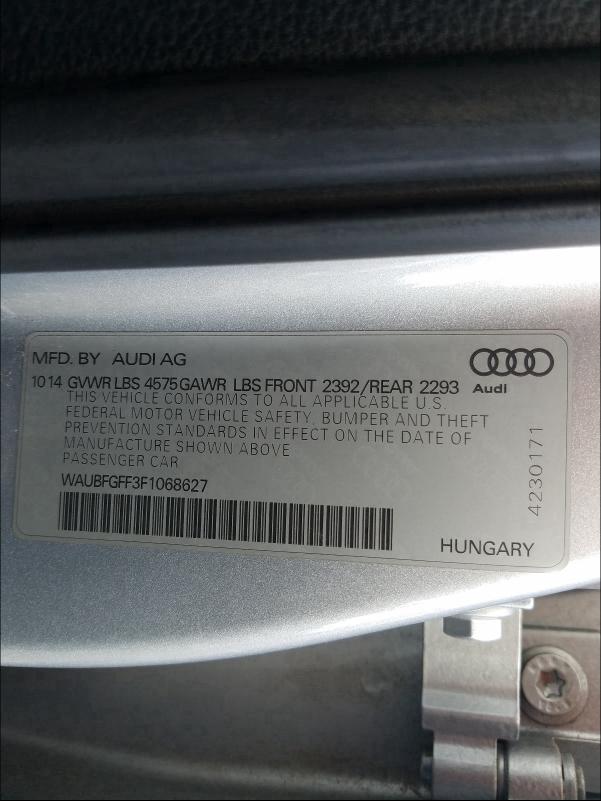 Photo 9 VIN: WAUBFGFF3F1068627 - AUDI A3 