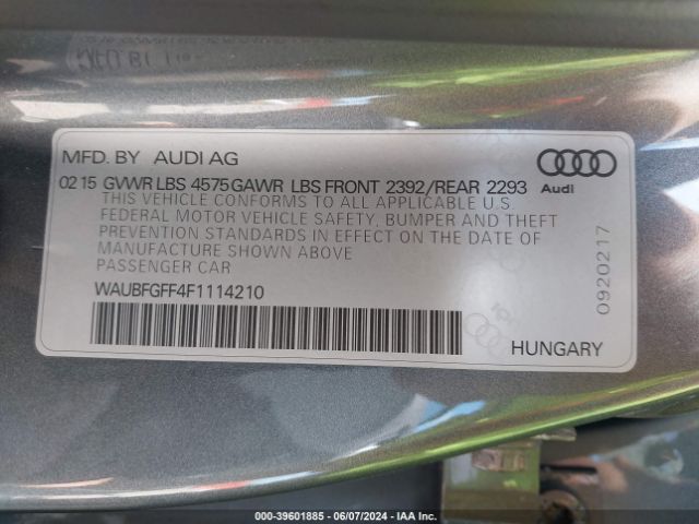 Photo 8 VIN: WAUBFGFF4F1114210 - AUDI S3 