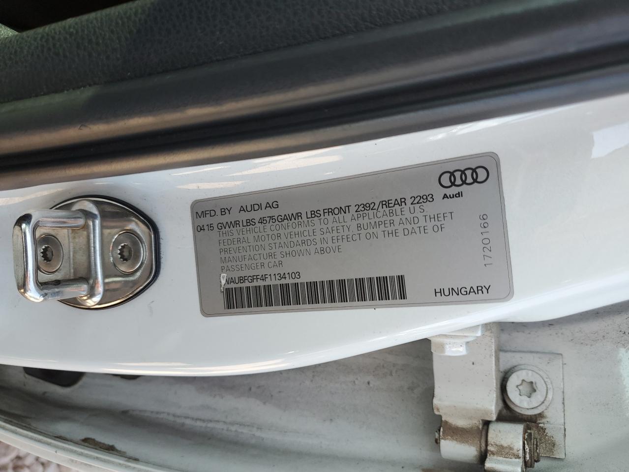 Photo 11 VIN: WAUBFGFF4F1134103 - AUDI A3 