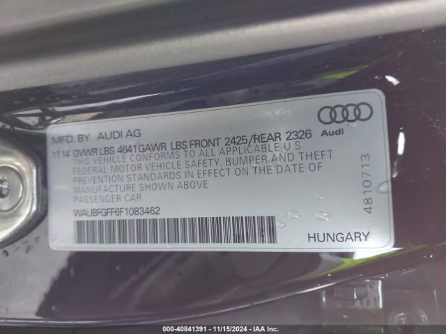 Photo 8 VIN: WAUBFGFF6F1083462 - AUDI S3 