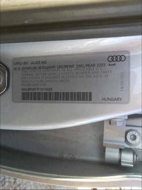 Photo 9 VIN: WAUBFGFF7F1019026 - AUDI A3 