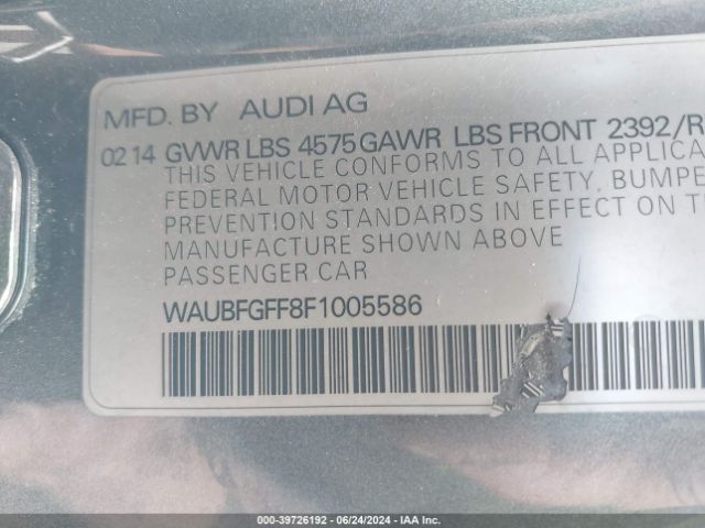 Photo 8 VIN: WAUBFGFF8F1005586 - AUDI A3 