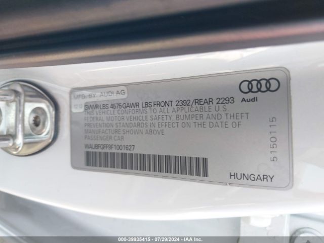 Photo 8 VIN: WAUBFGFF9F1001627 - AUDI S3 