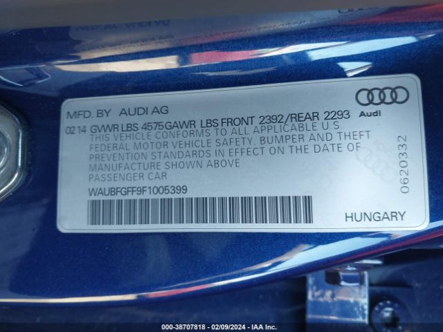 Photo 8 VIN: WAUBFGFF9F1005399 - AUDI A3 