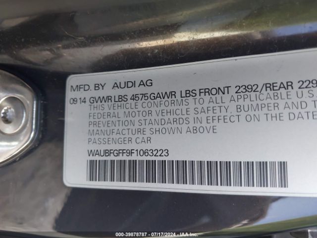 Photo 8 VIN: WAUBFGFF9F1063223 - AUDI S3 