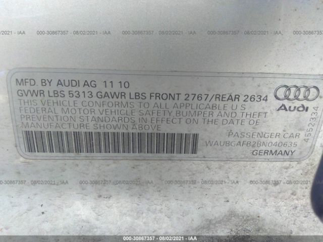 Photo 8 VIN: WAUBGAFB2BN040635 - AUDI A6 