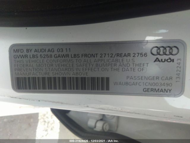 Photo 8 VIN: WAUBGAFC1CN003490 - AUDI A6 