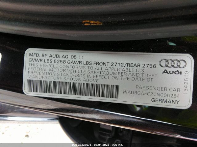 Photo 8 VIN: WAUBGAFC2CN006284 - AUDI A6 