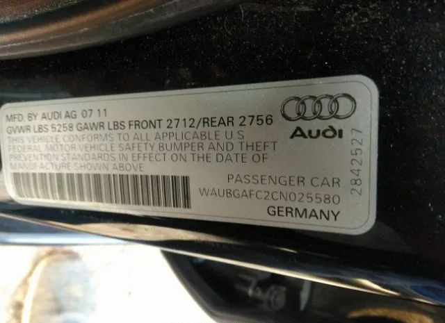 Photo 8 VIN: WAUBGAFC2CN025580 - AUDI A6 