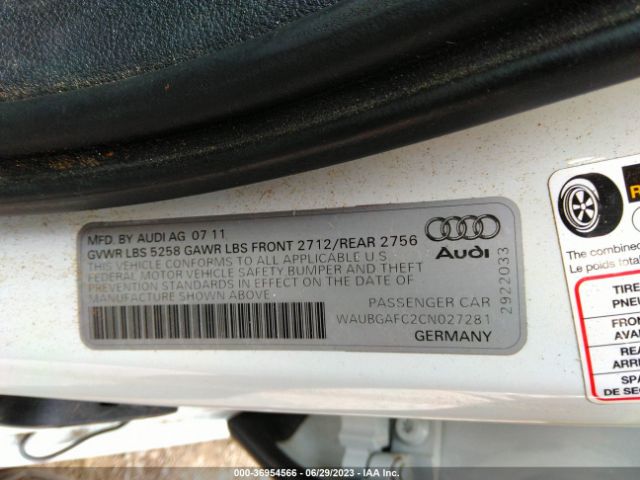 Photo 8 VIN: WAUBGAFC2CN027281 - AUDI A6 