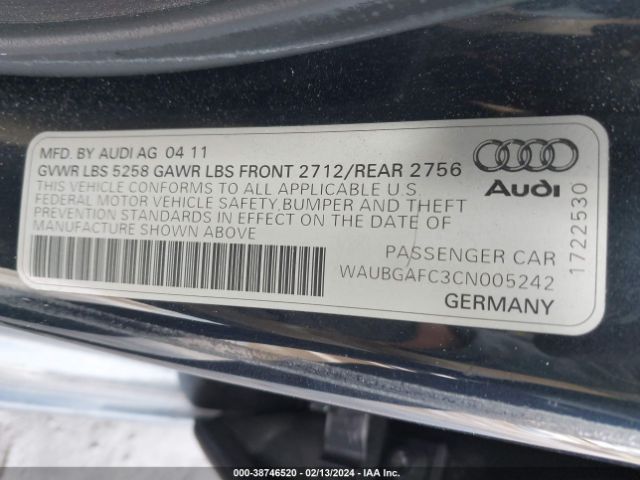 Photo 8 VIN: WAUBGAFC3CN005242 - AUDI A6 