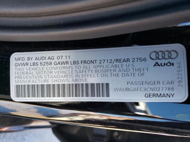 Photo 11 VIN: WAUBGAFC3CN027788 - AUDI A6 