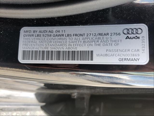 Photo 9 VIN: WAUBGAFC4CN003869 - AUDI A6 