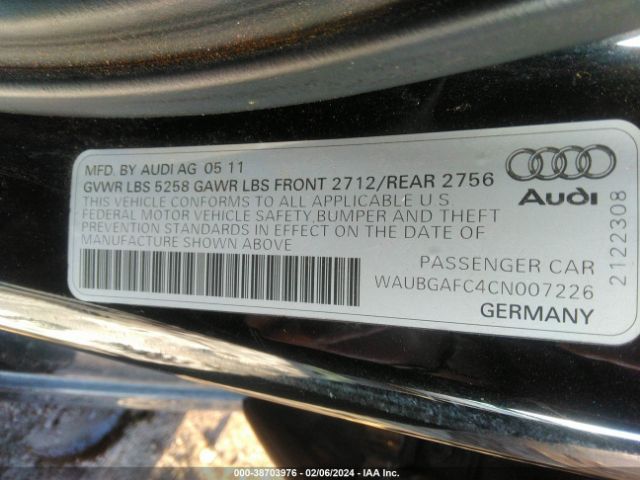 Photo 8 VIN: WAUBGAFC4CN007226 - AUDI A6 