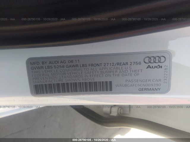 Photo 8 VIN: WAUBGAFC5CN009390 - AUDI A6 