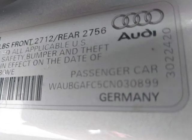 Photo 8 VIN: WAUBGAFC5CN030899 - AUDI A6 