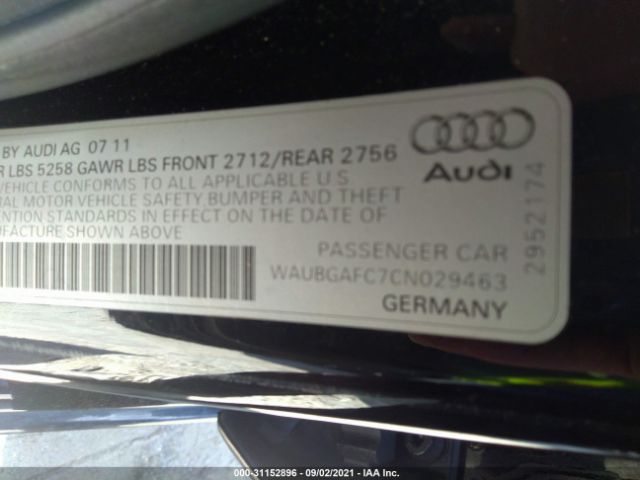 Photo 8 VIN: WAUBGAFC7CN029463 - AUDI A6 