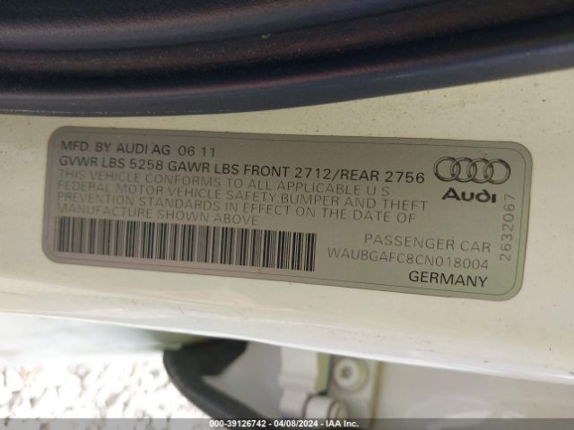 Photo 8 VIN: WAUBGAFC8CN018004 - AUDI A6 