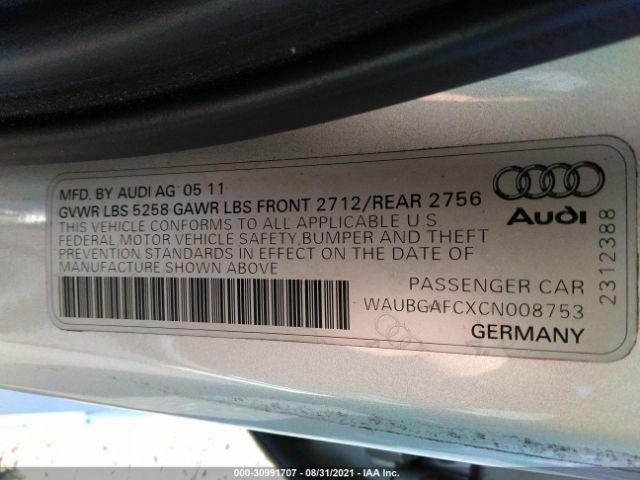 Photo 8 VIN: WAUBGAFCXCN008753 - AUDI A6 