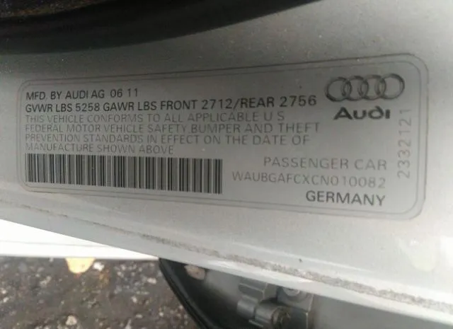 Photo 8 VIN: WAUBGAFCXCN010082 - AUDI A6 