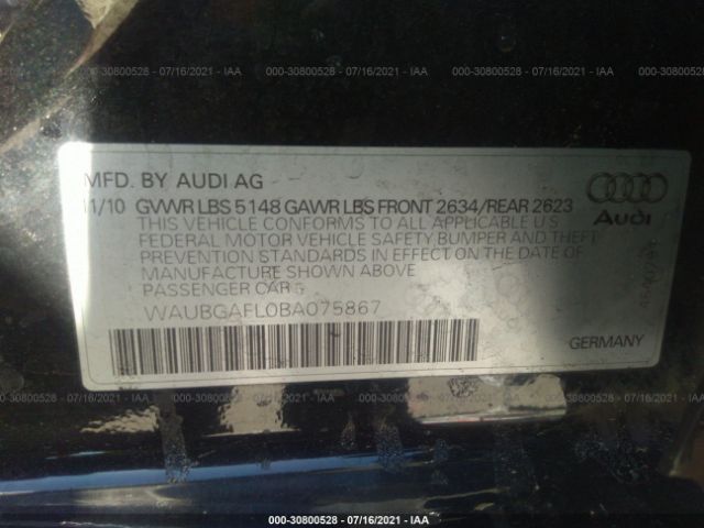 Photo 8 VIN: WAUBGAFL0BA075867 - AUDI S4 