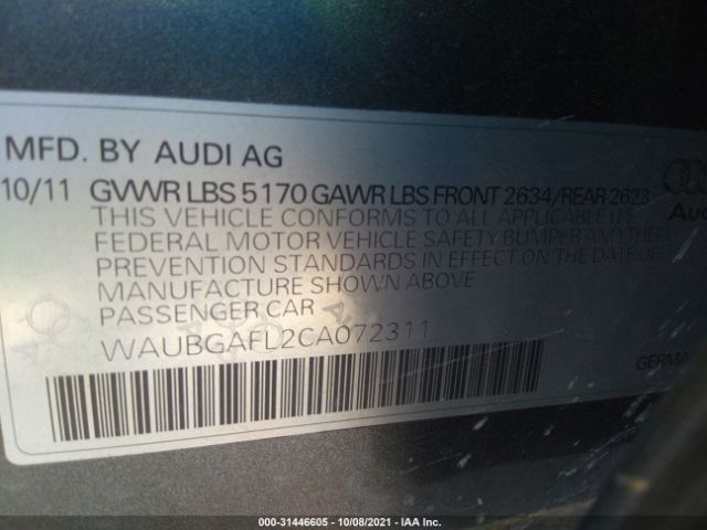 Photo 8 VIN: WAUBGAFL2CA072311 - AUDI S4 