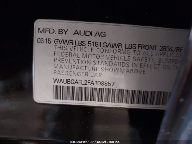 Photo 8 VIN: WAUBGAFL2FA108857 - AUDI S4 