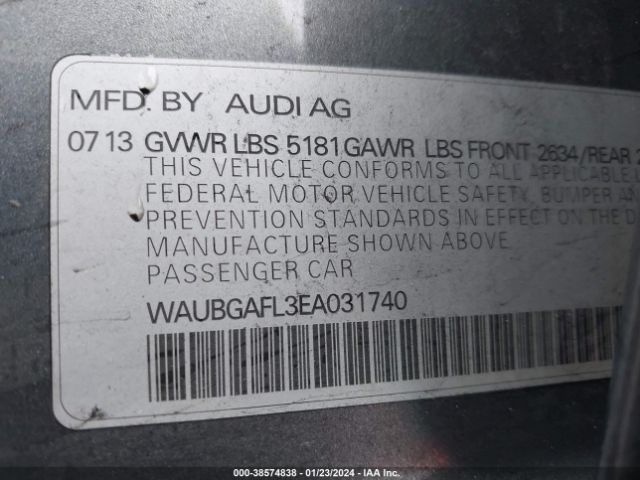 Photo 8 VIN: WAUBGAFL3EA031740 - AUDI S4 