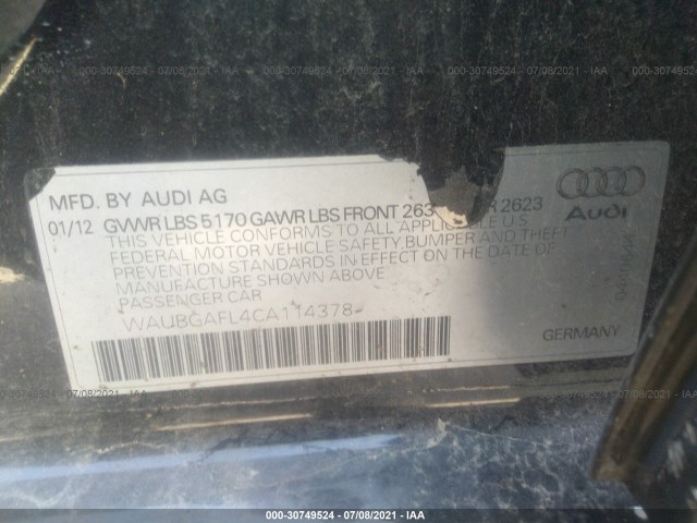 Photo 8 VIN: WAUBGAFL4CA114378 - AUDI S4 