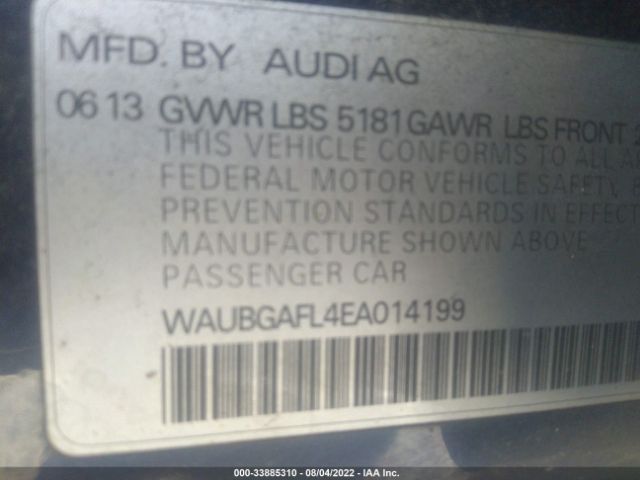 Photo 8 VIN: WAUBGAFL4EA014199 - AUDI S4 