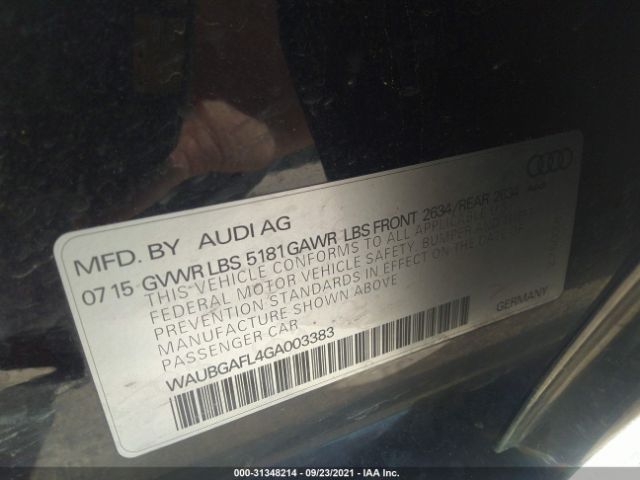 Photo 8 VIN: WAUBGAFL4GA003383 - AUDI S4 