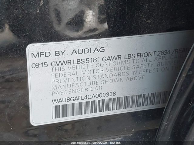 Photo 8 VIN: WAUBGAFL4GA009328 - AUDI S4 