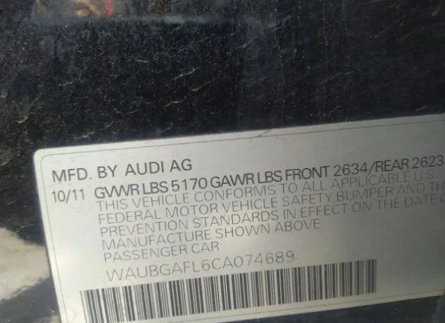 Photo 8 VIN: WAUBGAFL6CA074689 - AUDI S4 