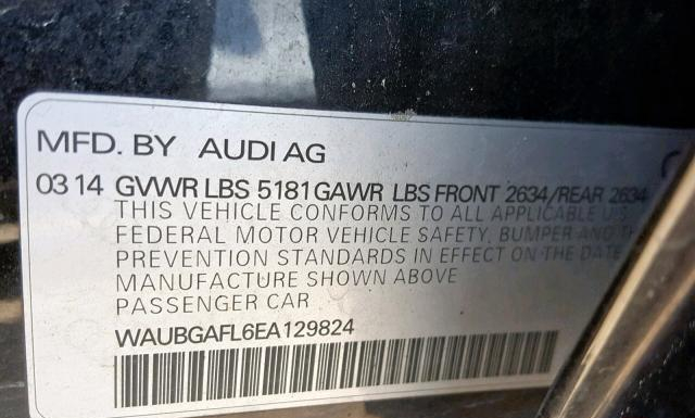 Photo 9 VIN: WAUBGAFL6EA129824 - AUDI S4 