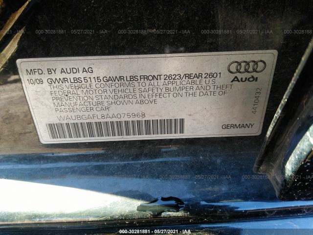 Photo 8 VIN: WAUBGAFL8AA075968 - AUDI S4 