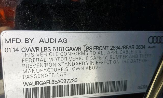 Photo 9 VIN: WAUBGAFL8EA097233 - AUDI S4 