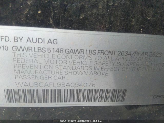 Photo 8 VIN: WAUBGAFL9BA094076 - AUDI S4 