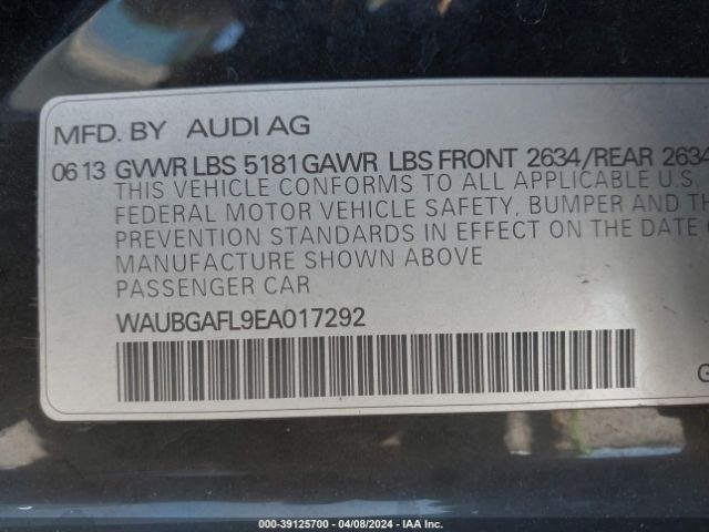 Photo 8 VIN: WAUBGAFL9EA017292 - AUDI S4 