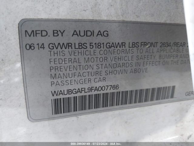 Photo 8 VIN: WAUBGAFL9FA007766 - AUDI S4 