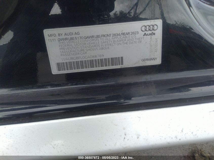 Photo 8 VIN: WAUBGBFL0CA088769 - AUDI S4 