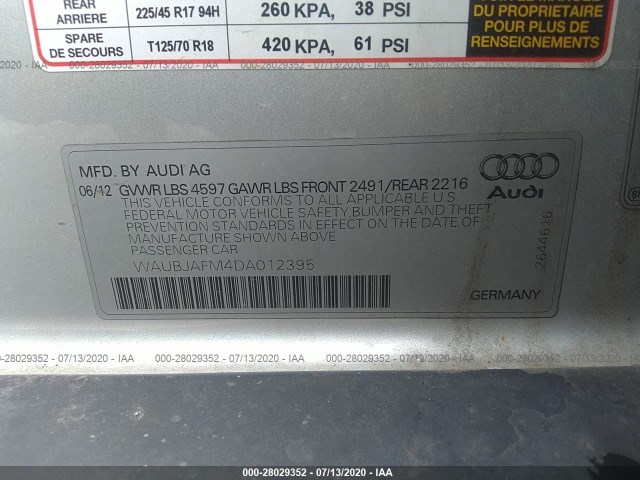 Photo 8 VIN: WAUBJAFM4DA012395 - AUDI A3 