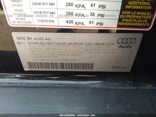 Photo 8 VIN: WAUBJAFM7CA006265 - AUDI A3 