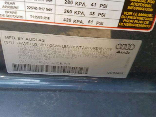 Photo 9 VIN: WAUBJAFMXCA058943 - AUDI A3 PREMIUM 