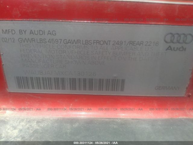 Photo 8 VIN: WAUBJAFMXCA130126 - AUDI A3 