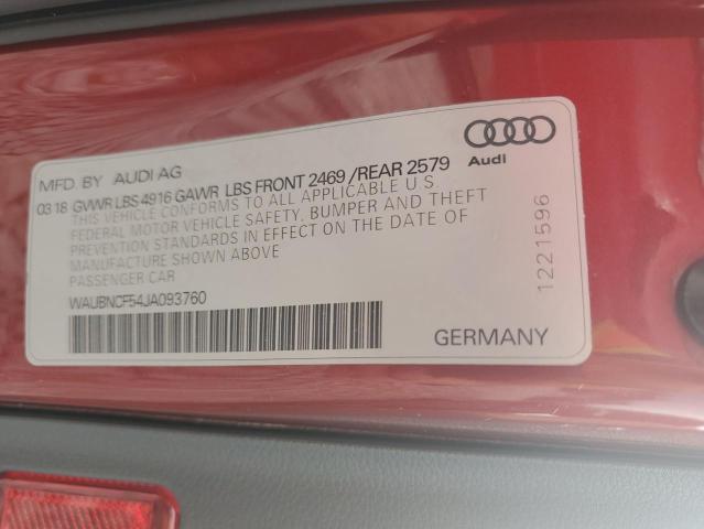 Photo 11 VIN: WAUBNCF54JA093760 - AUDI A5 PREMIUM 