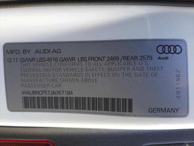 Photo 9 VIN: WAUBNCF57JA067184 - AUDI A5 PREMIUM 